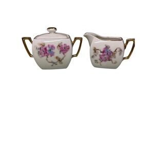 Vintage Small‎ Tea Creamer Sugar Bowl Japan 120/88 China Elegant Gold Trim